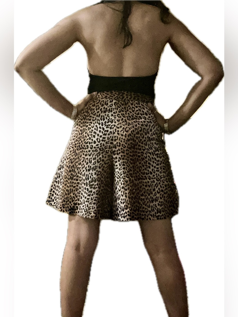 Vintage 80’s Leopard Print A-Line Shorts